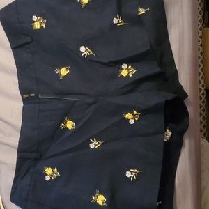 LOFT linen blend embroidered shorts NWT